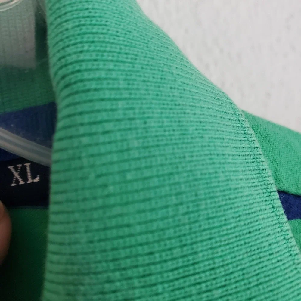 Polo Golf Ralph Lauren Polo Shirt Mens XL Green Pink Blue Striped Lakewood‎ Pima